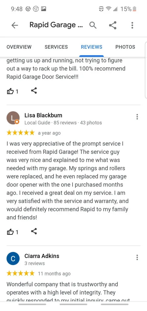 Customer Feedback by Rapid Garage Door Service - Photo 30