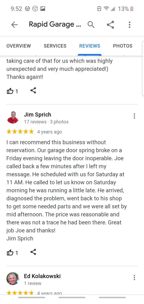 Customer Feedback by Rapid Garage Door Service - Photo 33