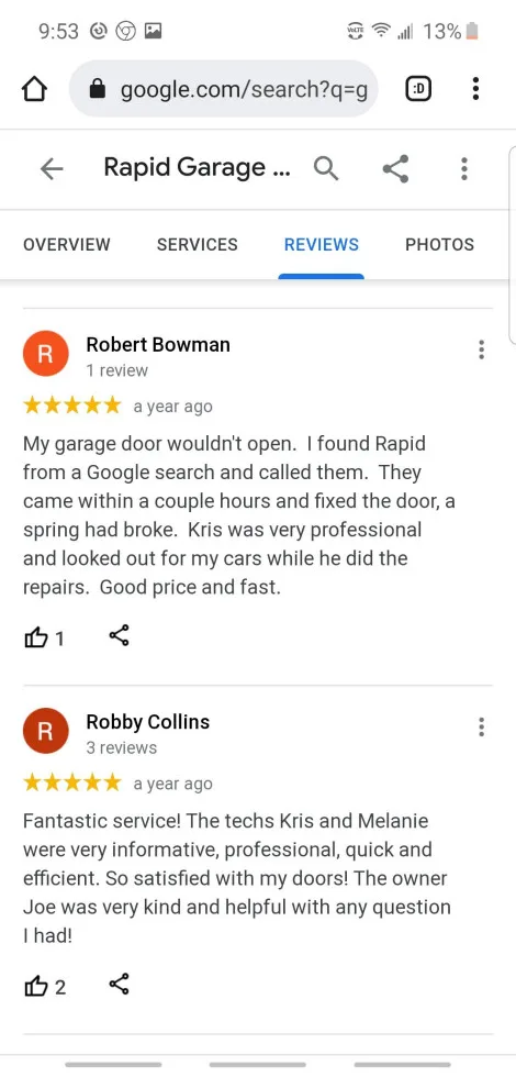 Customer Feedback by Rapid Garage Door Service - Photo 22
