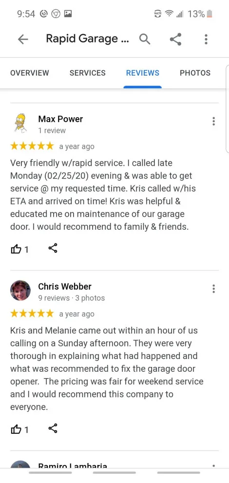 Customer Feedback by Rapid Garage Door Service - Photo 9