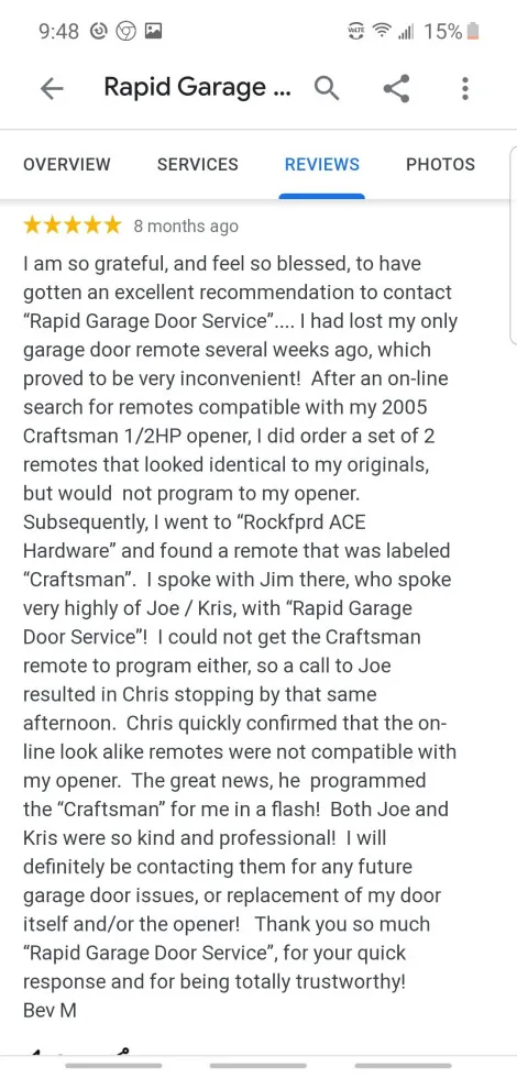 Customer Feedback by Rapid Garage Door Service - Photo 40