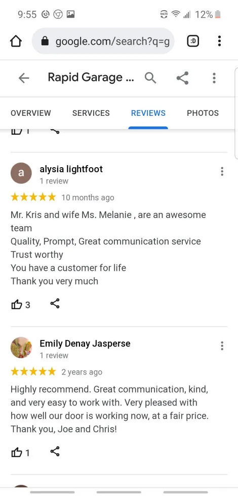 Customer Feedback by Rapid Garage Door Service - Photo 51