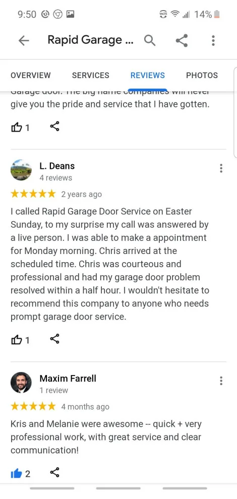 Customer Feedback by Rapid Garage Door Service - Photo 49