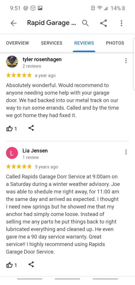 Customer Feedback by Rapid Garage Door Service - Photo 29