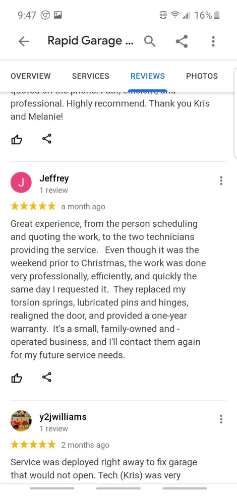 Customer Feedback by Rapid Garage Door Service - Photo 25
