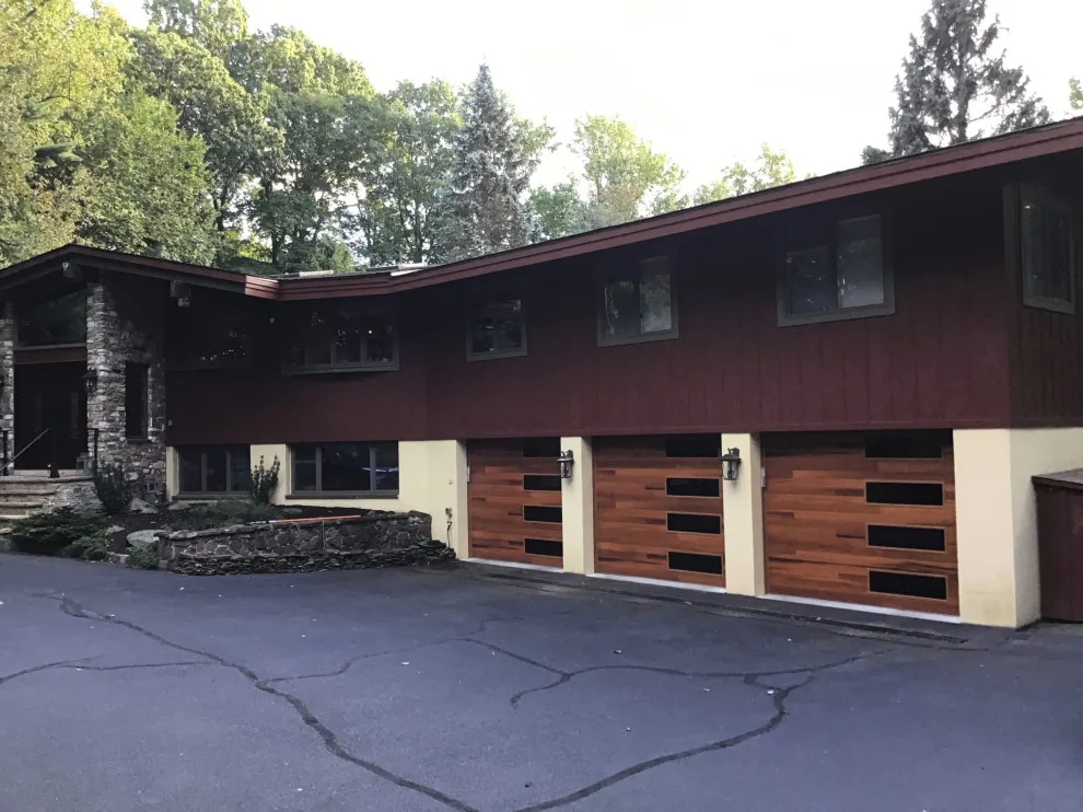 Golden Oak Plank Garage Doors by Precision Garage Door Service - Photo 3
