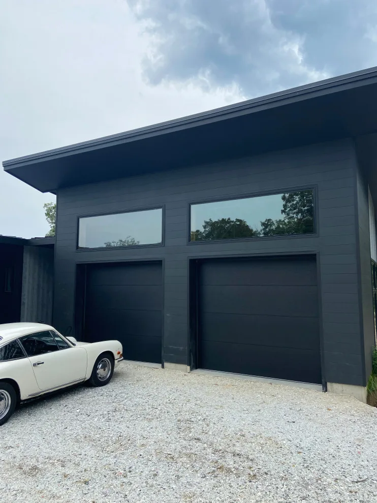 Dual Modern Black Garage Doors by Precision Garage Door Service - Photo 2
