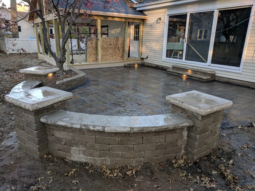 Valparaiso Backyard Patio with Landscape Lighting by NWI Patio Pros - Photo 3