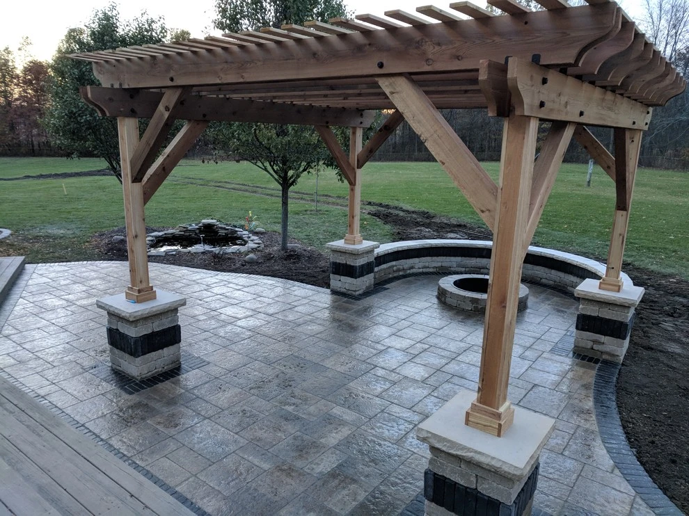 Valparaiso Pergola, Patio, and Fire Pit by NWI Patio Pros - Photo 5