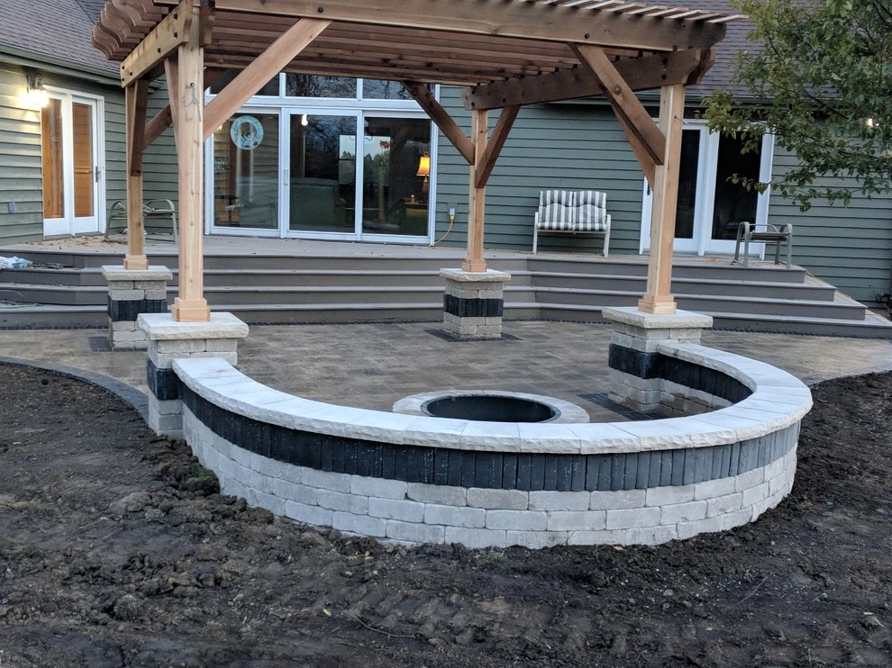 Valparaiso Pergola, Patio, and Fire Pit by NWI Patio Pros - Photo 6