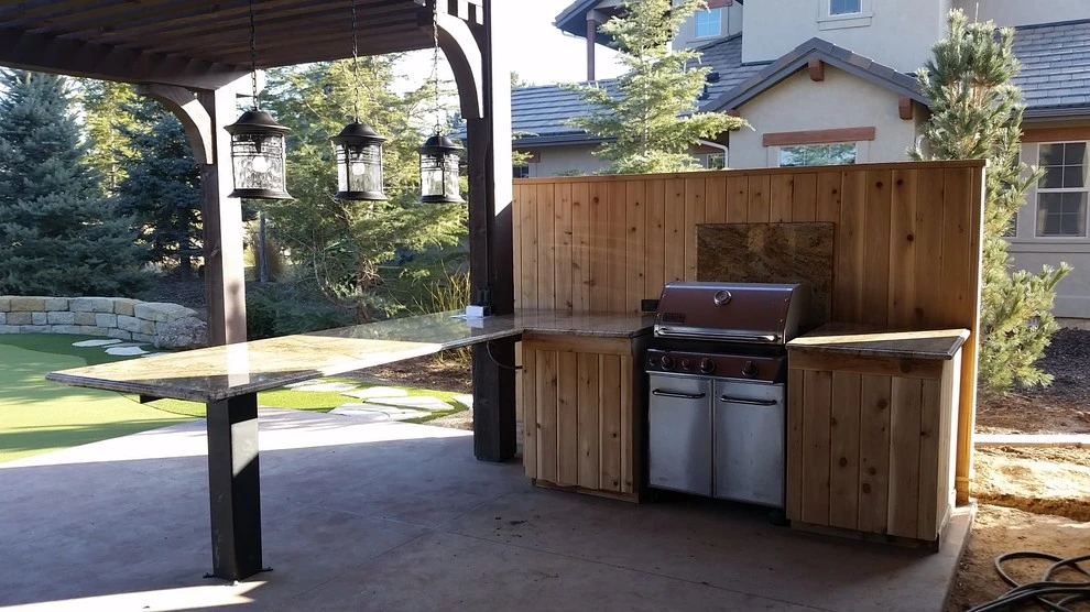 Outdoor kitchen, patio and trellis by Think Green, Inc. - Photo 3