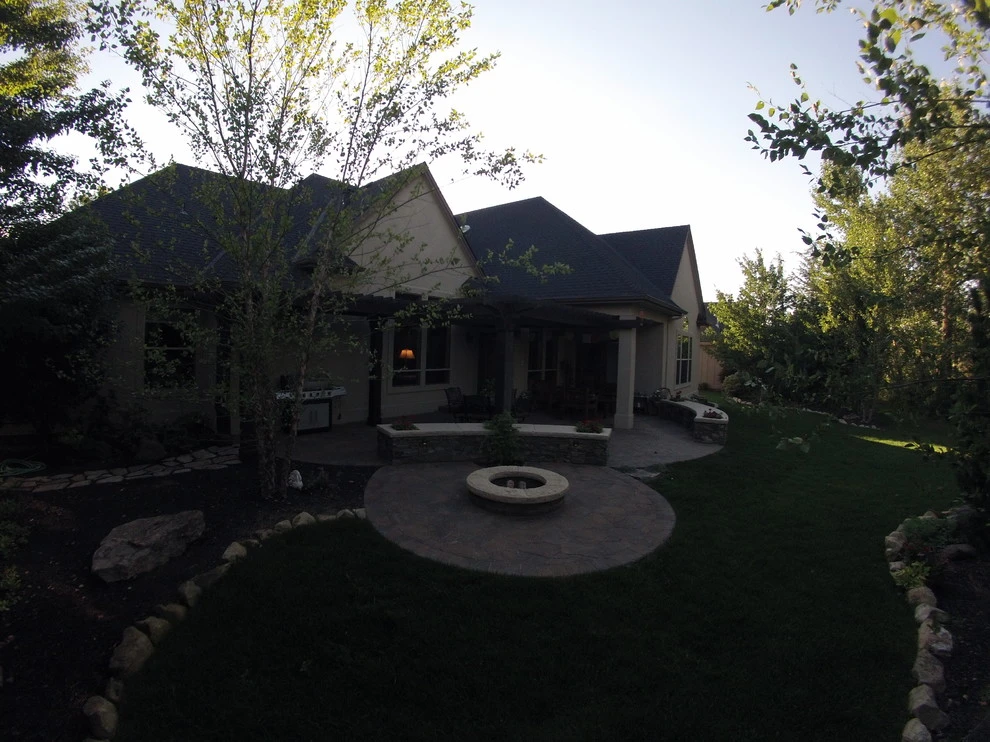 Cedar Pergola with Stone Seating by TLC Landscape - Photo 5