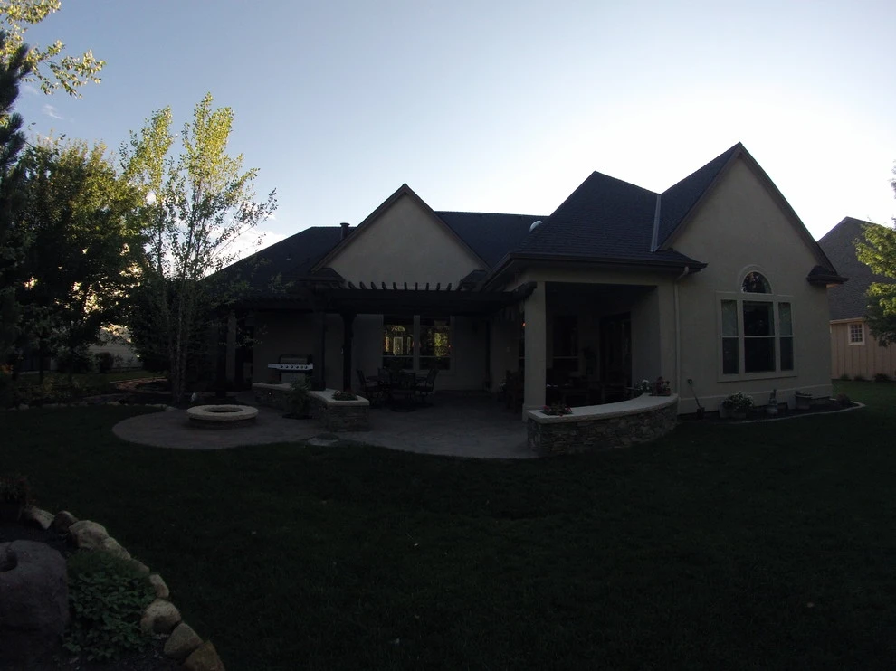 Cedar Pergola with Stone Seating by TLC Landscape - Photo 4