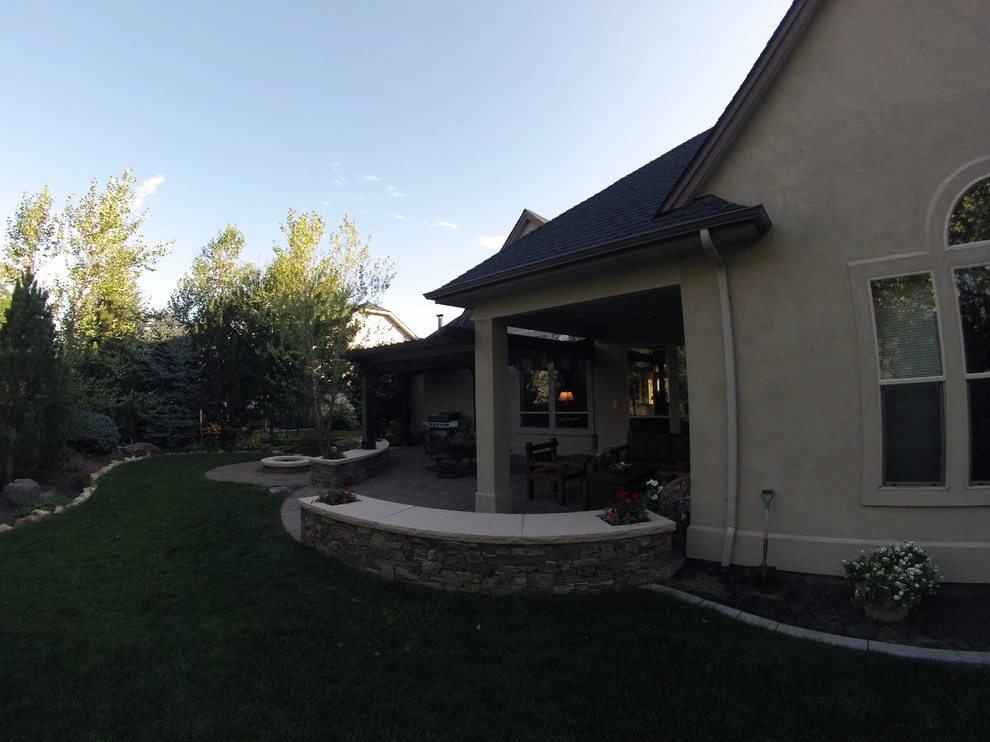 Cedar Pergola with Stone Seating by TLC Landscape - Photo 21