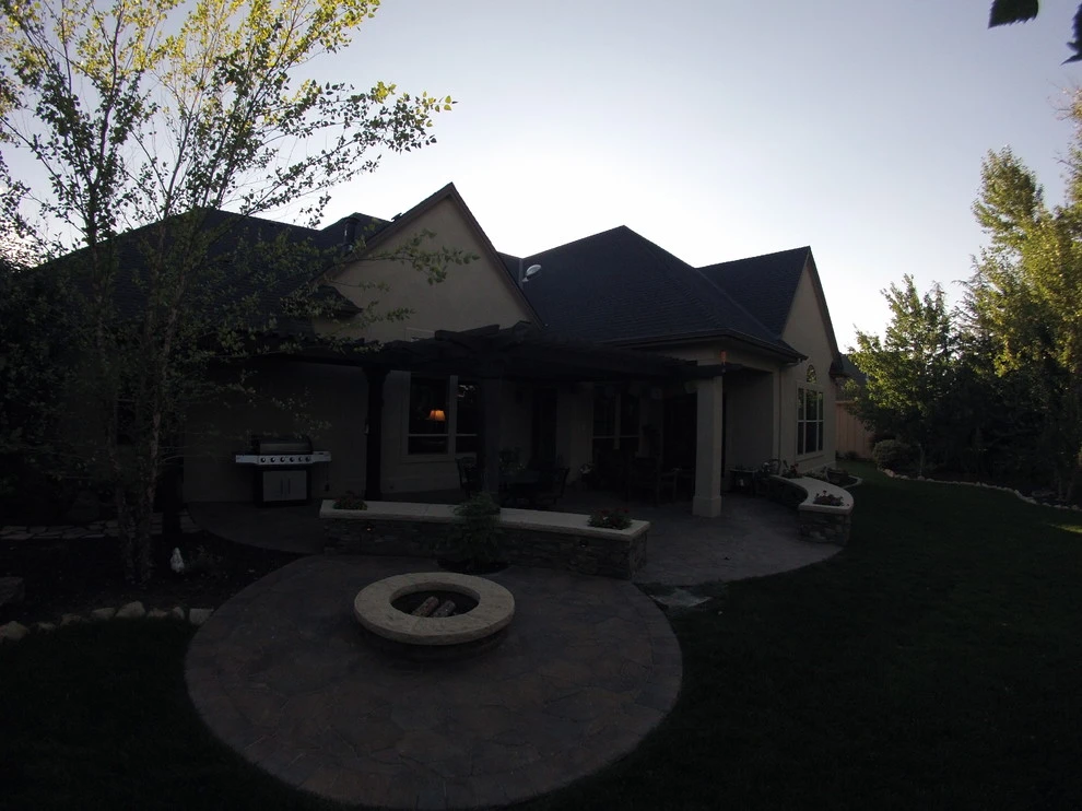 Cedar Pergola with Stone Seating by TLC Landscape - Photo 19