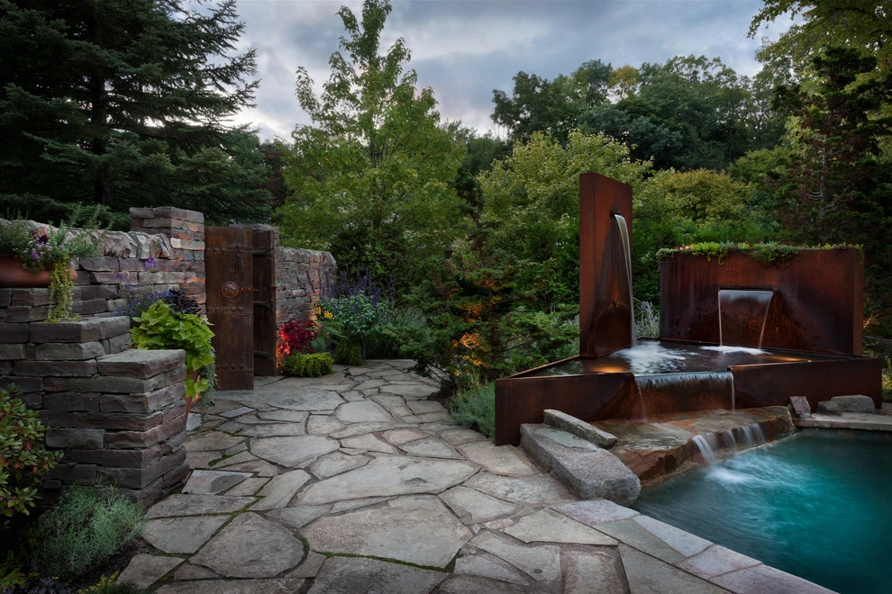 Corten and Stone Water Feature by Daryl Toby - AguaFina Gardens International - Photo 3