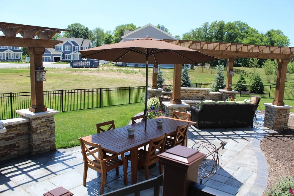 Firelit Masonry Outdoor Space and Dining Area (Fishers, IN) by BPI Outdoor Living - Photo 4