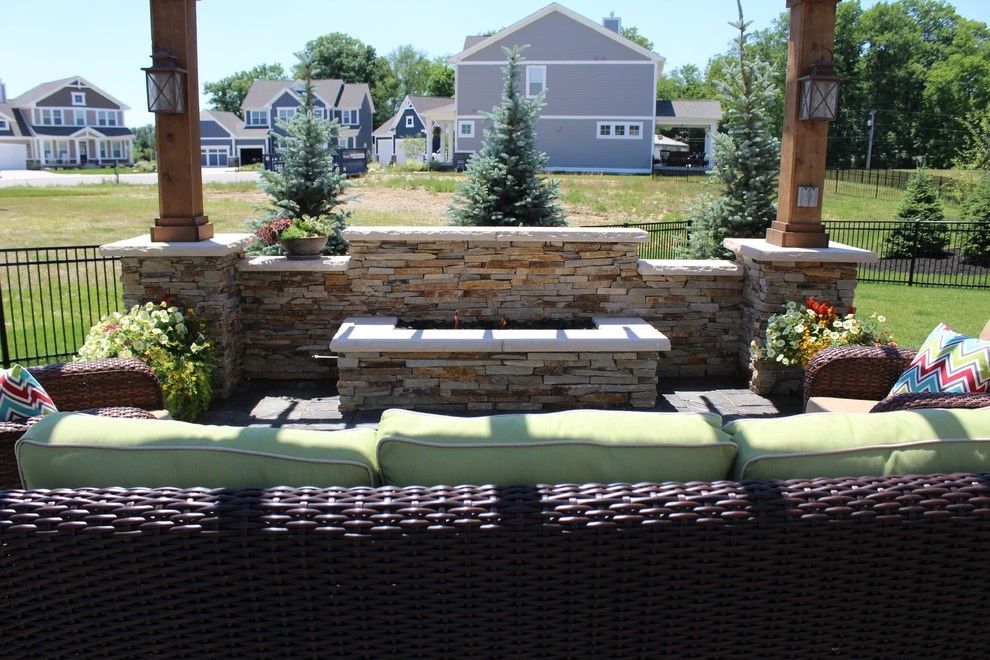 Firelit Masonry Outdoor Space and Dining Area (Fishers, IN) by BPI Outdoor Living - Photo 3