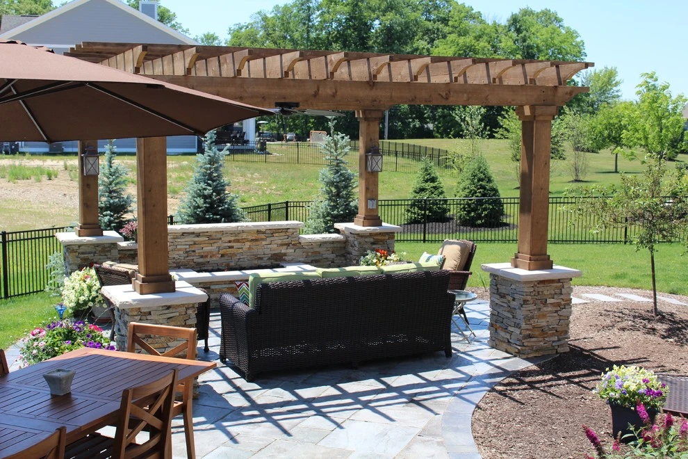 Firelit Masonry Outdoor Space and Dining Area (Fishers, IN) by BPI Outdoor Living - Photo 2