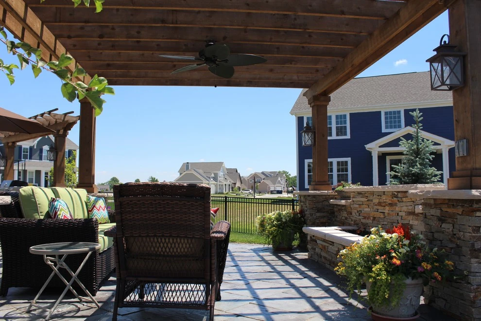 Firelit Masonry Outdoor Space and Dining Area (Fishers, IN) by BPI Outdoor Living - Photo 8