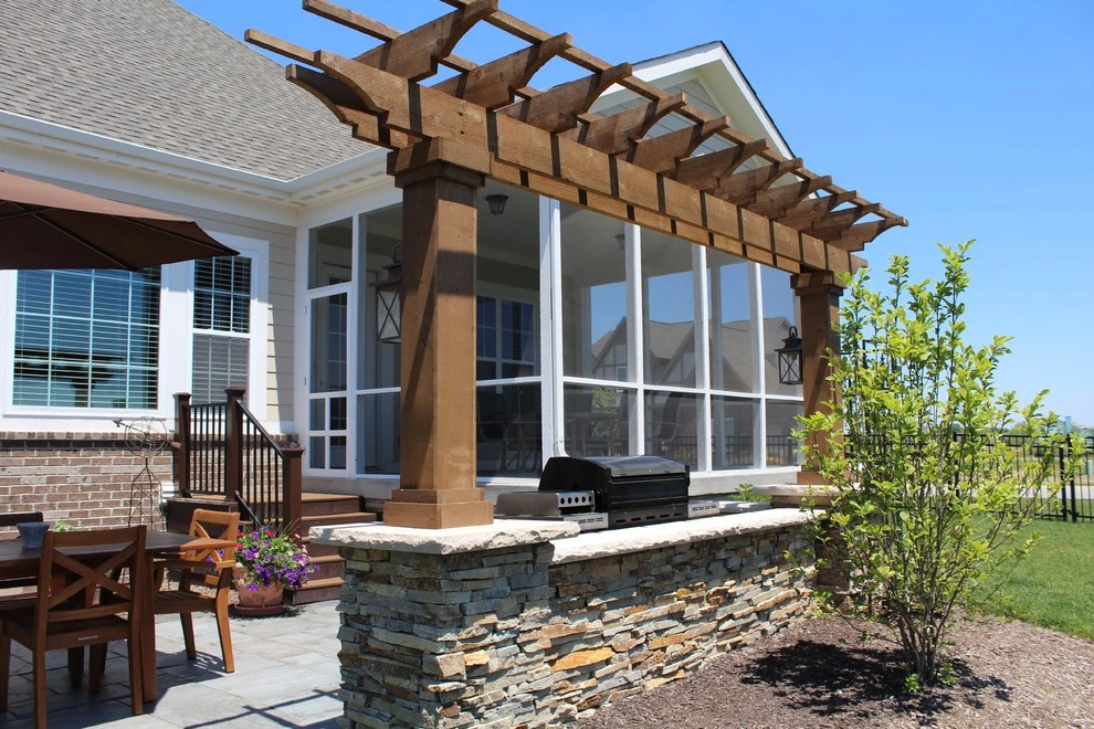 Firelit Masonry Outdoor Space and Dining Area (Fishers, IN) by BPI Outdoor Living - Photo 7