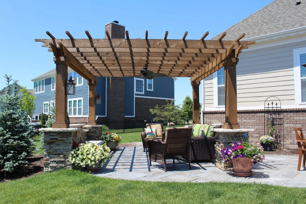 Firelit Masonry Outdoor Space and Dining Area (Fishers, IN) by BPI Outdoor Living - Photo 9