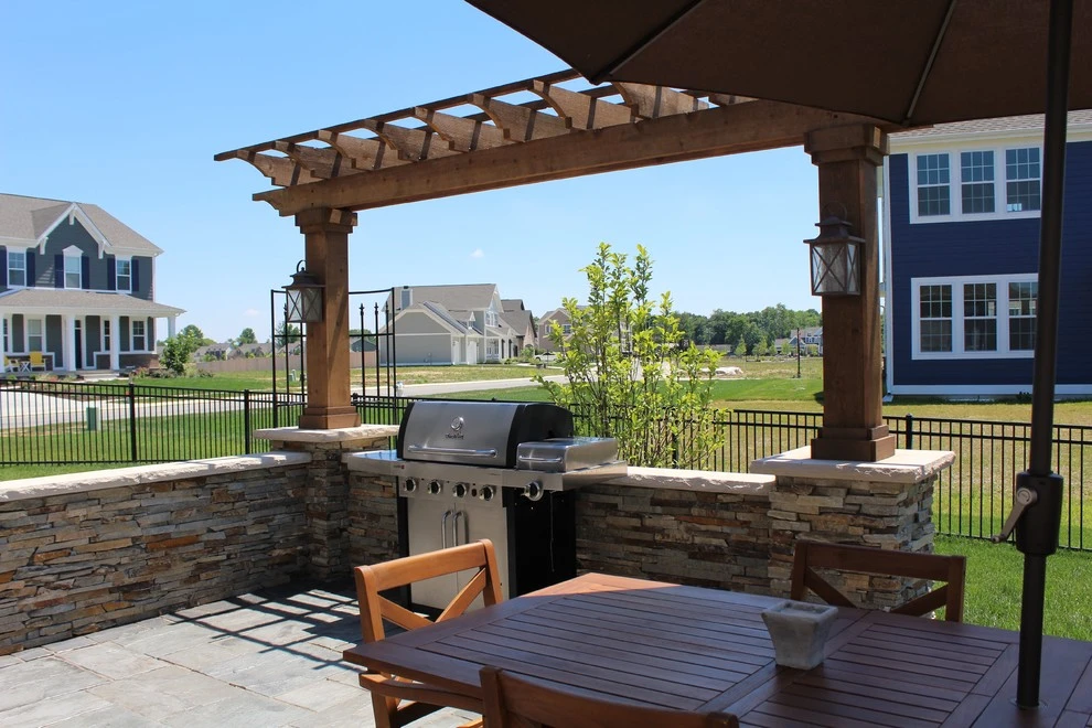 Firelit Masonry Outdoor Space and Dining Area (Fishers, IN) by BPI Outdoor Living - Photo 5