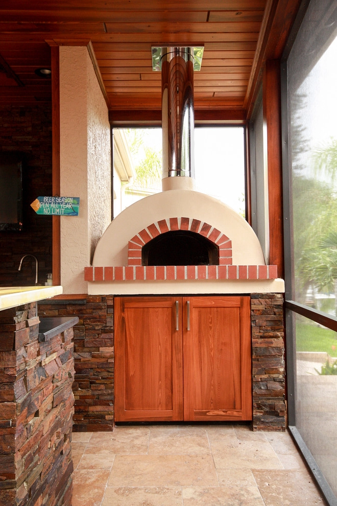 Siesta Key outdoor kitchen, bar, pizza oven by Design Scapes - Photo 10
