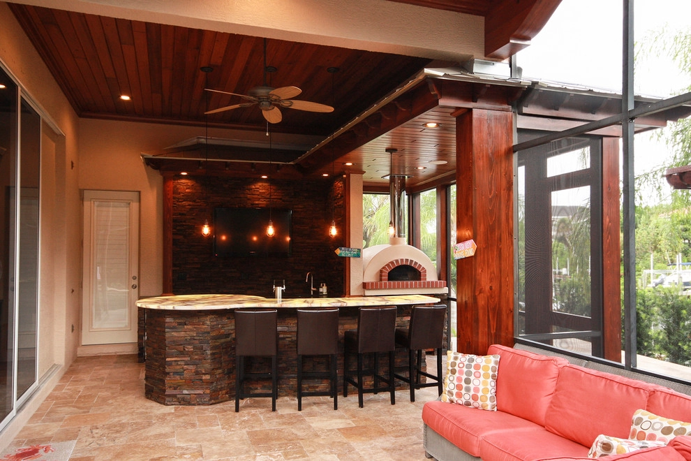 Siesta Key outdoor kitchen, bar, pizza oven by Design Scapes - Photo 4