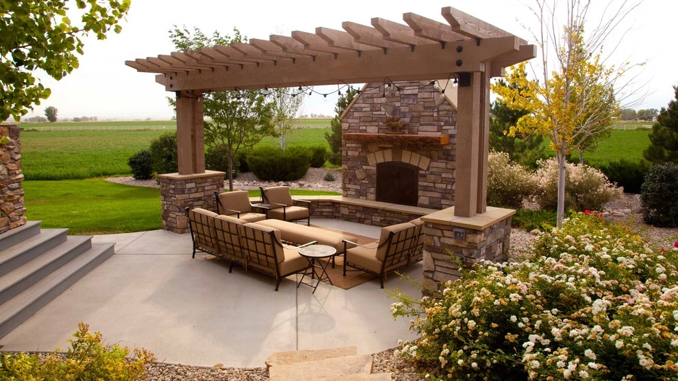 Breathtaking Fireplace and Outdoor Seating by Detailed Landscape - Photo 2