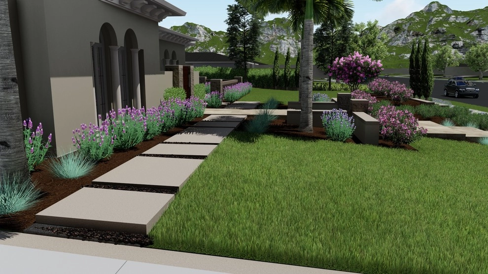 3D Frontyard Exterior Design - Yorba Linda, CA by 3D Solutions - Photo 3