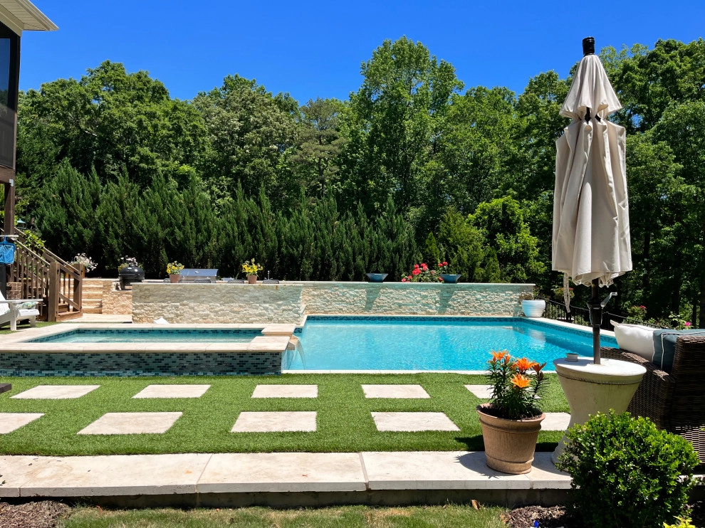 Roper Mountain Pool and Terraced Yard by Earth Design, Inc. - Photo 12