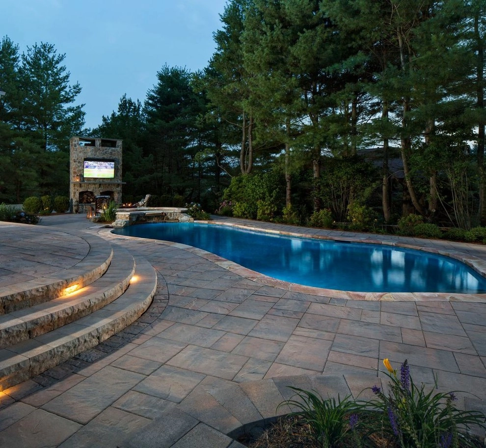 Mendham, New Jersey Backyard Retreat with Pizza Oven. by Earth, Turf & Blooms - Photo 7