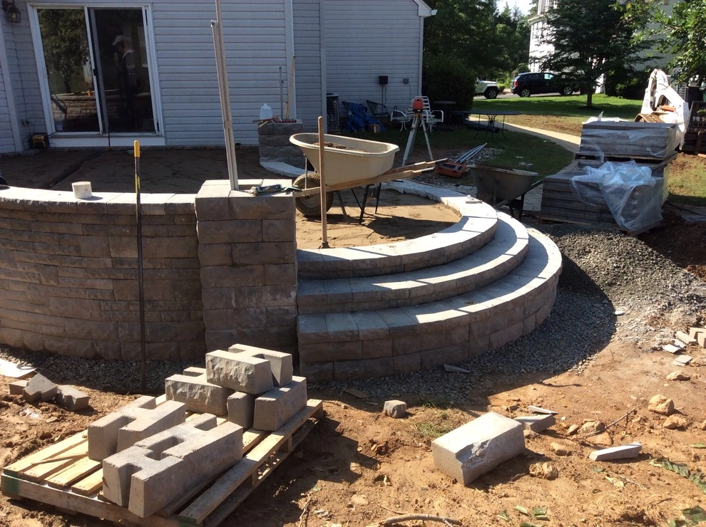 Mendham, NJ. Replacing an Old Deck with a New Raised Stone Patio by Earth, Turf & Blooms - Photo 3