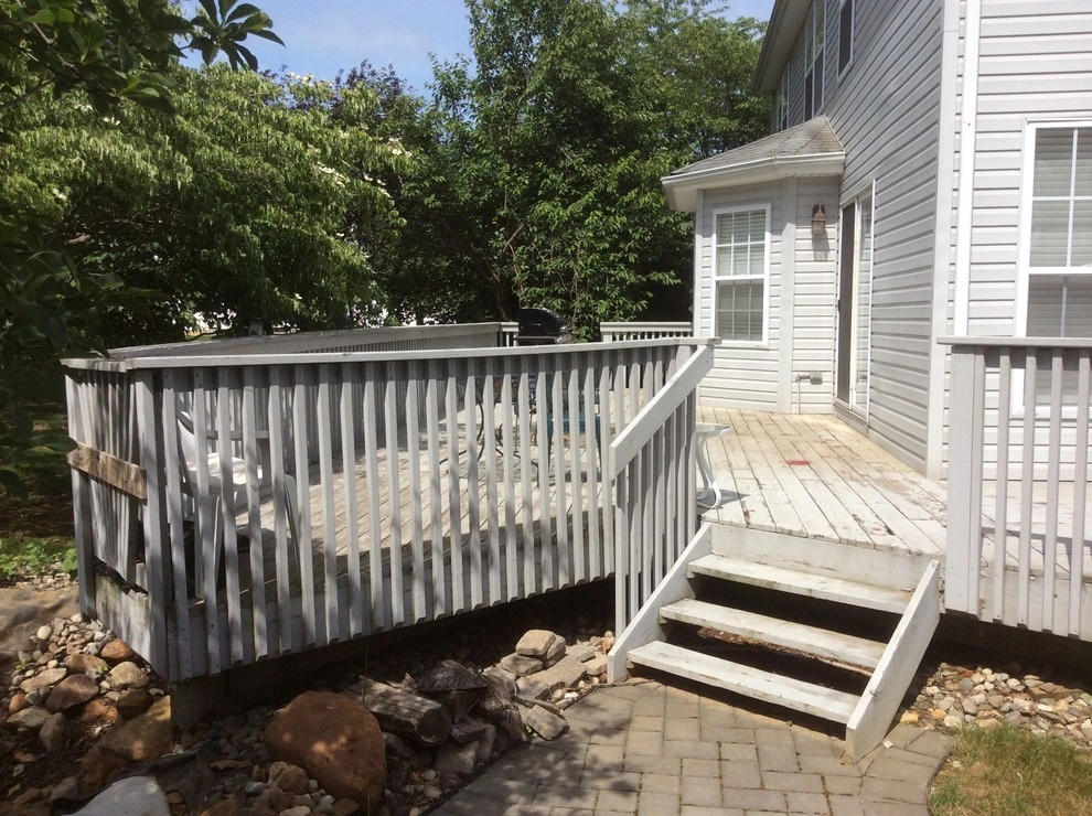 Mendham, NJ. Replacing an Old Deck with a New Raised Stone Patio by Earth, Turf & Blooms - Photo 4