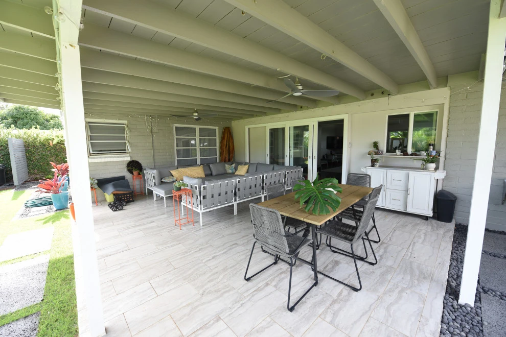 Outdoor Space with Square Pavers by Lanaiscapes - Photo 8