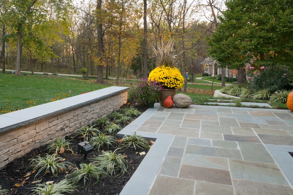Kowalik Front Entryway with Fountain by Maverick Landscaping, Porch And Patio - Photo 17