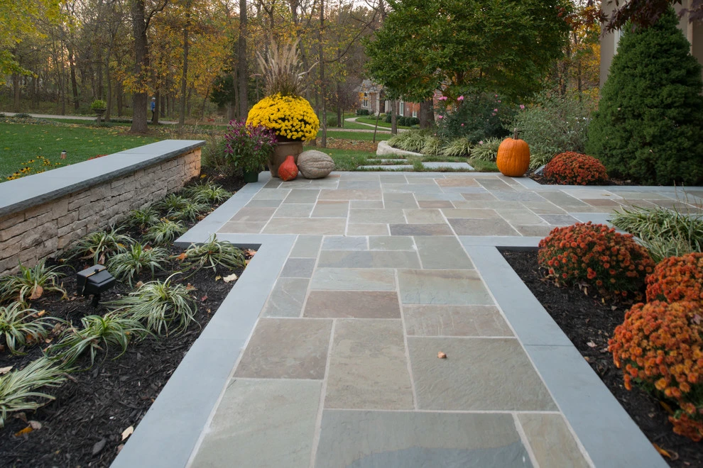 Kowalik Front Entryway with Fountain by Maverick Landscaping, Porch And Patio - Photo 3