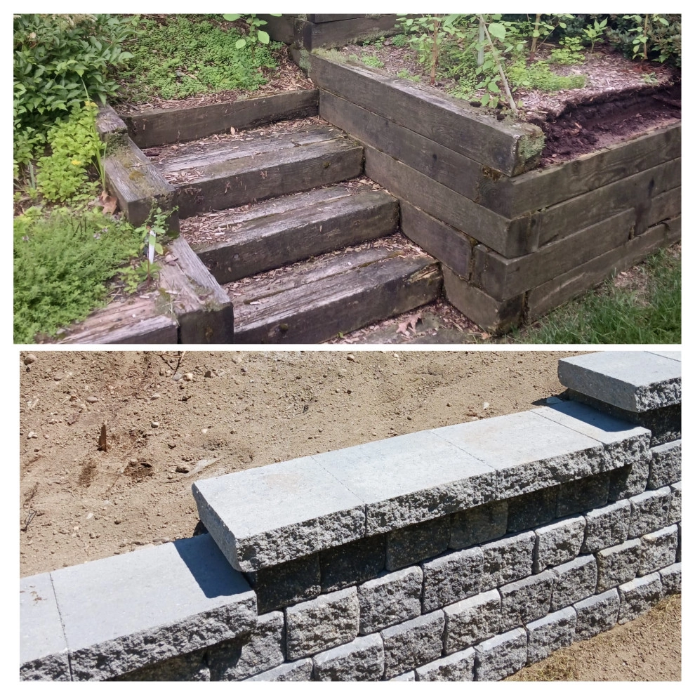 Springfield, MA | Retaining Wall Contractor | Concrete Retaining Wall Project by Environmental Design & Landscaping LLC - Photo 3