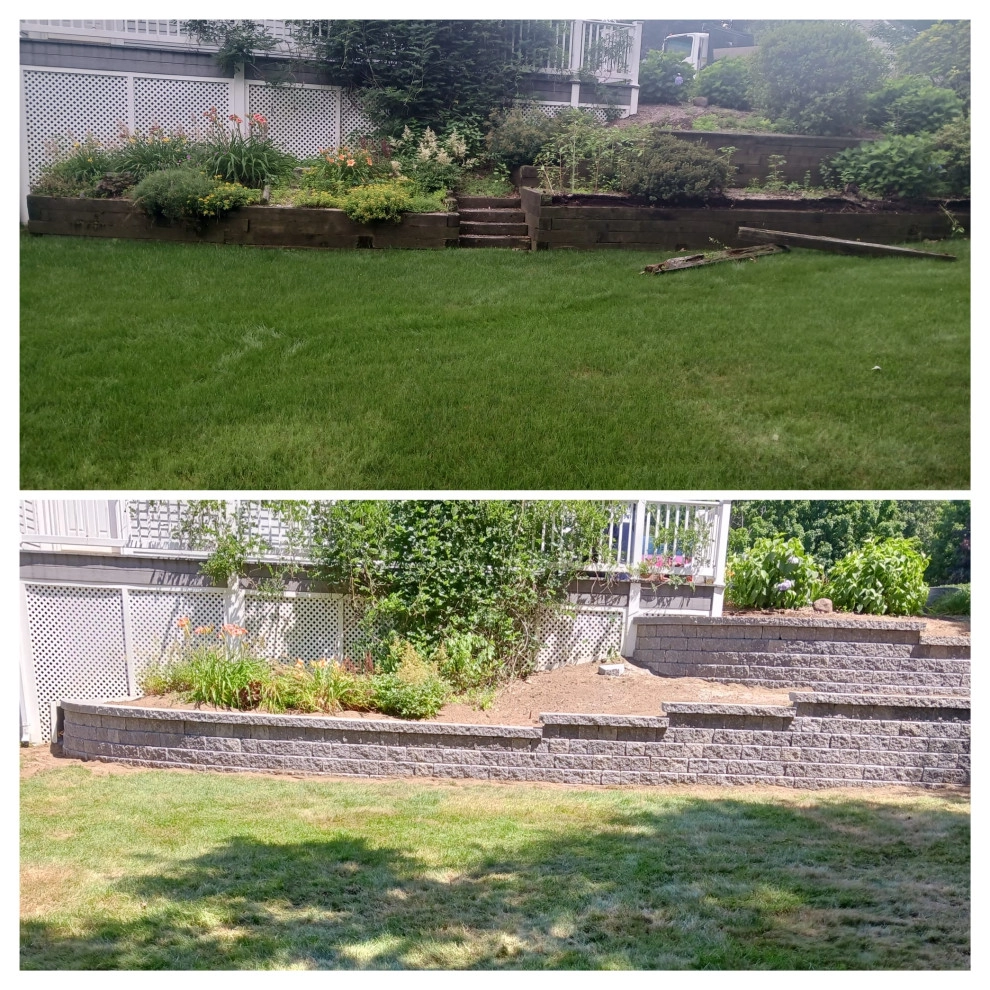 Springfield, MA | Retaining Wall Contractor | Concrete Retaining Wall Project by Environmental Design & Landscaping LLC - Photo 4