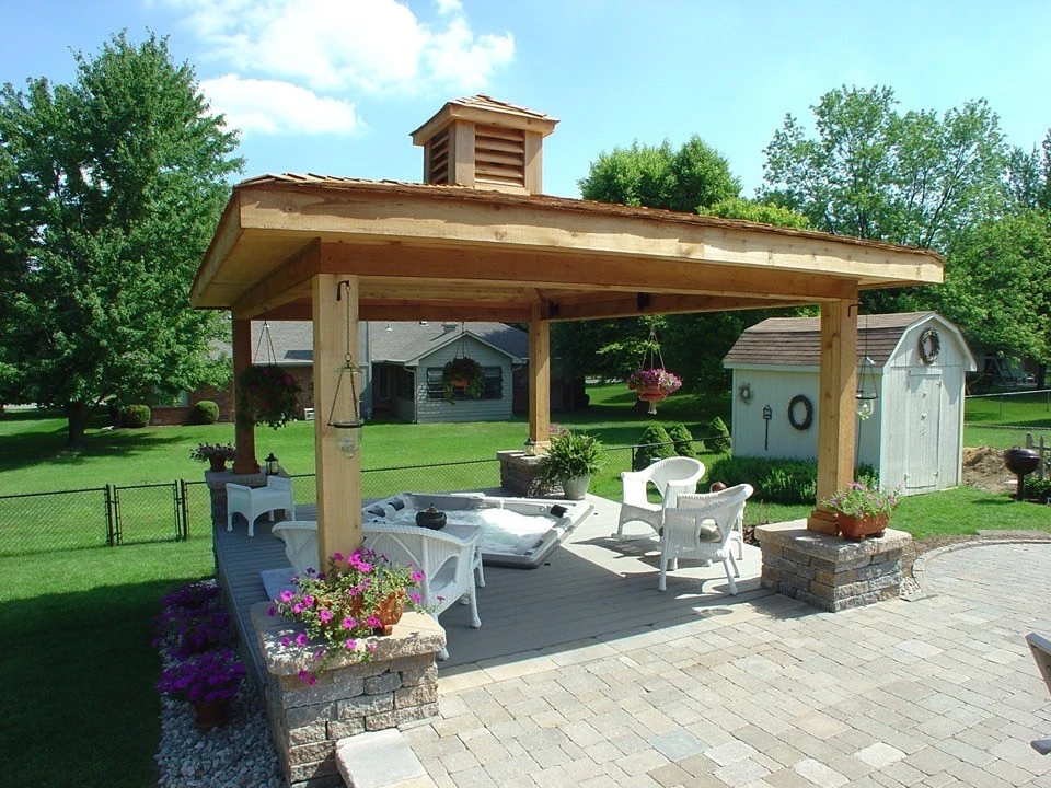 Covered roof cabanas by Calvin Landscape LLC - Photo 6