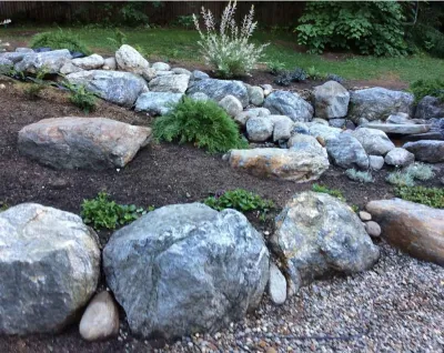 Water feature enhances a new patio — Landscape Construction project by CL Design & Landscape LLC in Cumberland