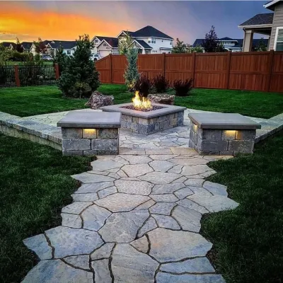 Fire Pit Gallery — Landscape Construction project by Diamond Lawns