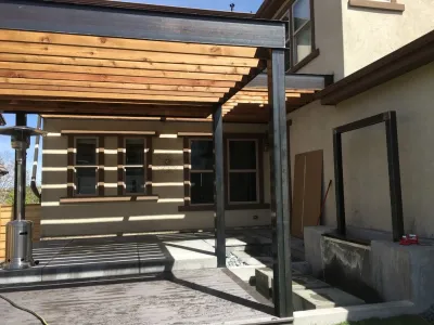 Multi level metal pergola — Landscape Design project by A&M Landscaping LLC in Denver