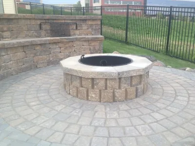 Belgian Block Seating Wall, Granite Boulder Retaining Wall, Paver Patio by Above And Beyond Complete Grounds Maintenance