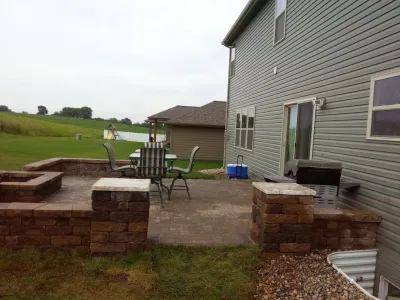 Tumbled Belgian Paver Patio — Landscape Design project by Above And Beyond Complete Grounds Maintenance