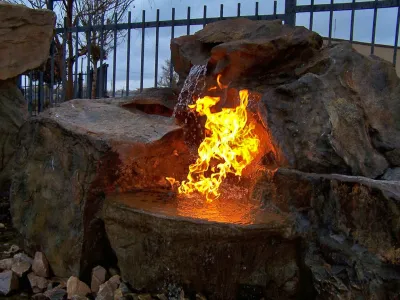 Concrete Waterfalls — Landscape Design project by Aguamatic Landscape LLC