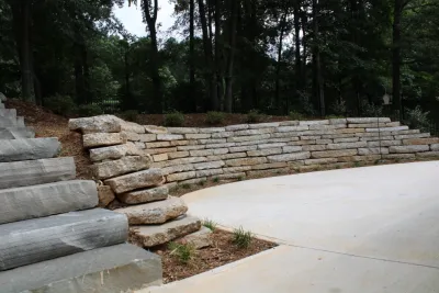 Boulder/Rock Retaining Walls — Landscape Design project by Graham Kimak Landscape Designs