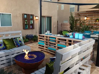 Peacocks and Pallets — Landscape Design project by Green Planet Landscaping Pools & Spa in Las Vegas