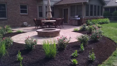 Outdoor Fireplace — Landscape Design project by Green Acres Landscape & Design Inc.
